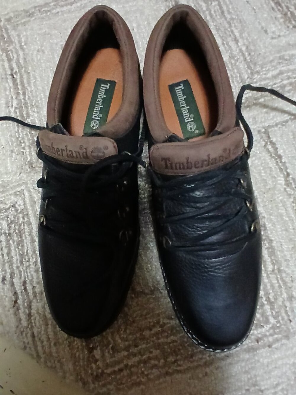 Timberland NOS Black Leather Hiking Shoes 8.5M Made in Italy